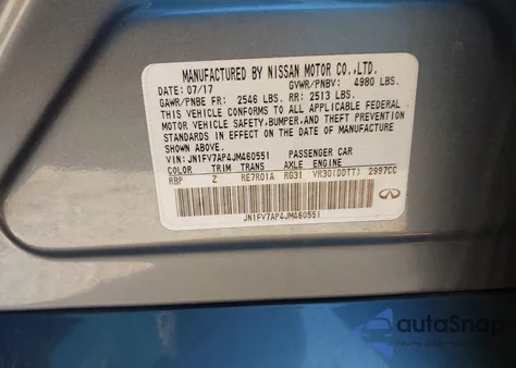 2018 Infiniti Q50 3.0T Red Sport 400 from USA, damaged, VIN JN1FV7AP4JM460551